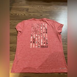 Ariat Red Graphic Tee with Flag Design